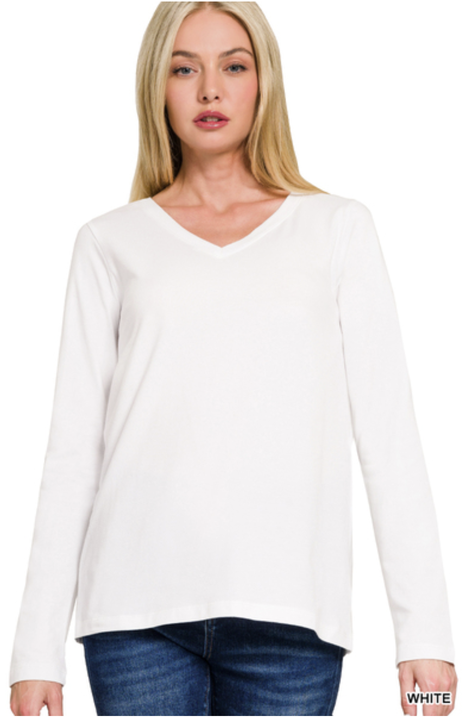 Back to Basics White Long Sleeve Top