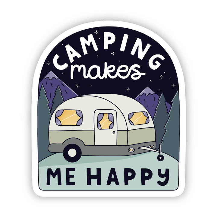 Camping Makes Me Happy Camper Sticker