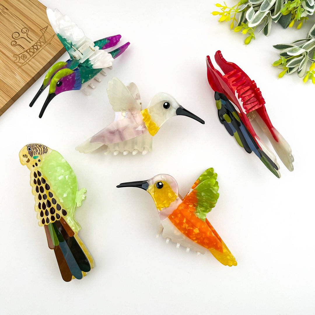 Hummingbird Hair Claw Clip, Elegant Acetate Bird Hair Clip