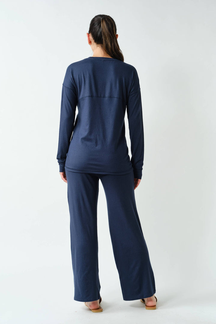 Brushed Crew Neck Long Sleeve Top