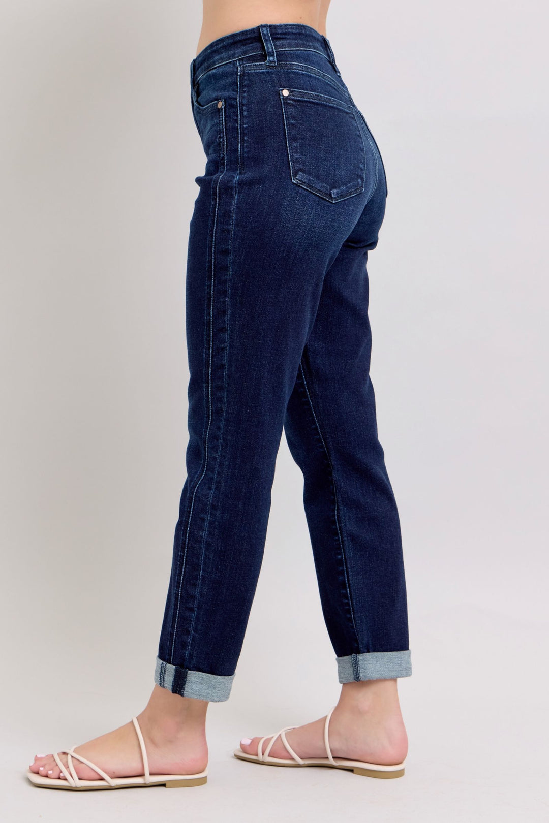 Jordy High Rise Dark Wash Boyfriend Jeans by Judy Blue