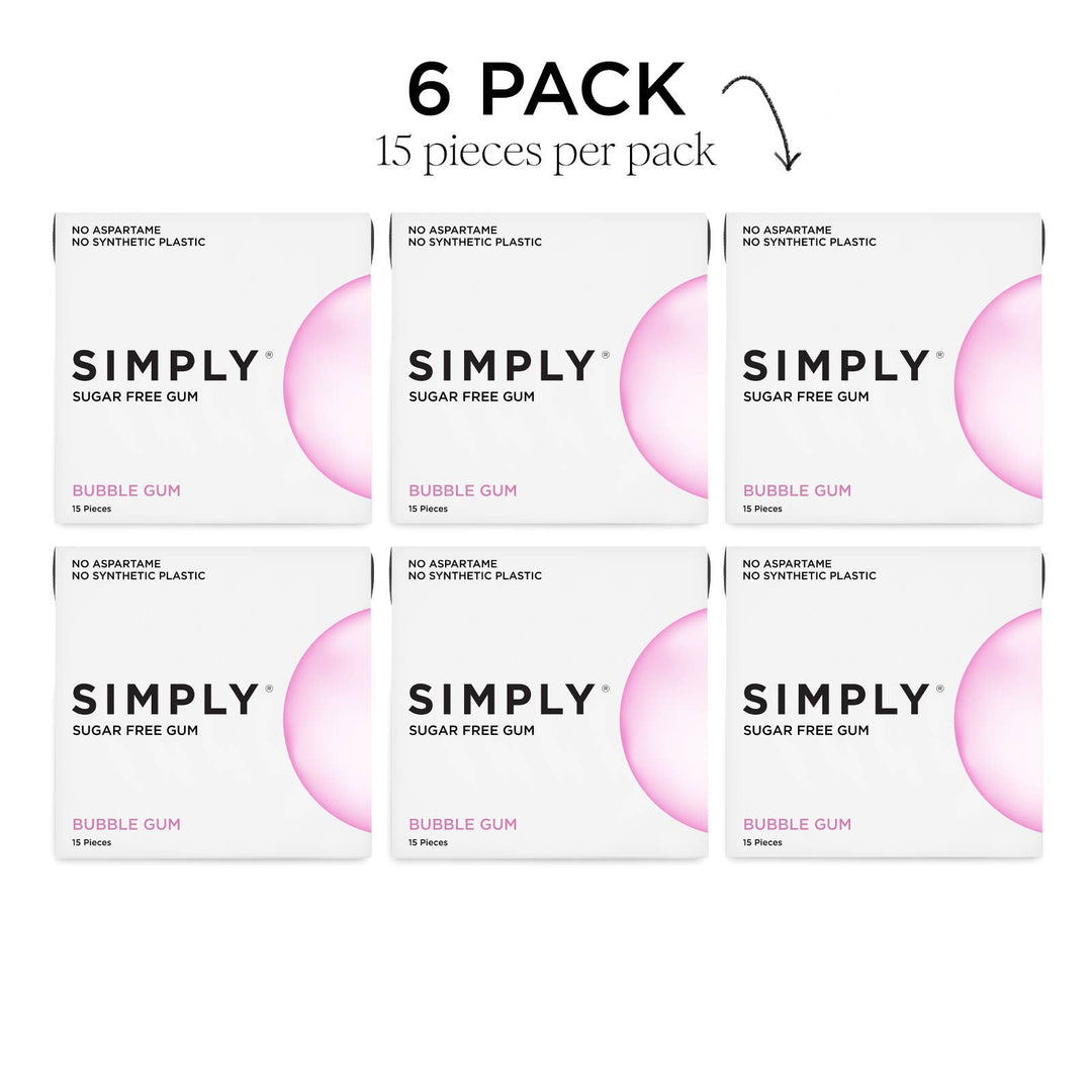 Sugar Free Bubble Gum - Natural + Plastic-Free | 6 Pack
