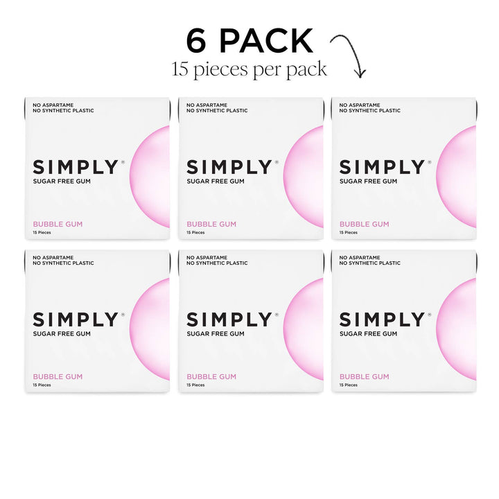 Sugar Free Bubble Gum - Natural + Plastic-Free | 6 Pack