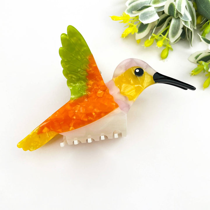 Hummingbird Hair Claw Clip, Elegant Acetate Bird Hair Clip