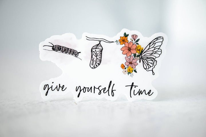Give Yourself Time, Vinyl Sticker, 3x3 in.