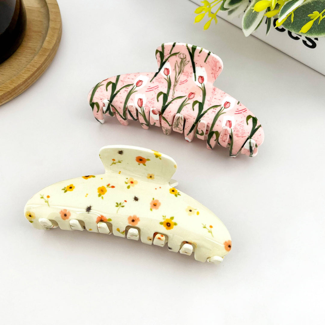Spring Tulip Flower Hair Claw Clip