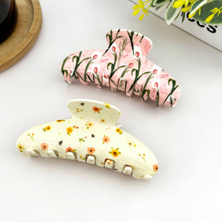 Spring Tulip Flower Hair Claw Clip