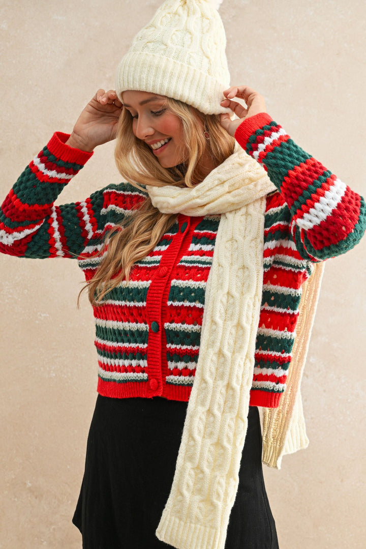 All I Want for Christmas Red, White and Green Cardigan