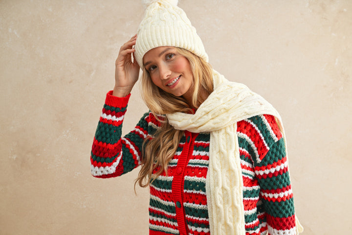 All I Want for Christmas Red, White and Green Cardigan