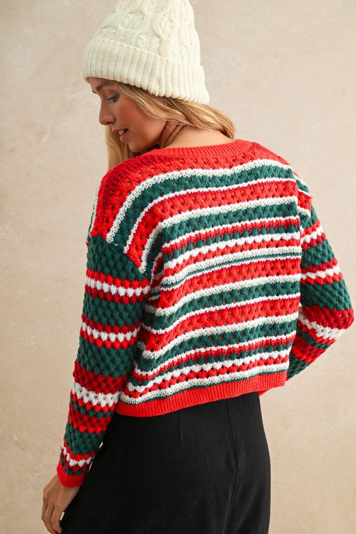 All I Want for Christmas Red, White and Green Cardigan