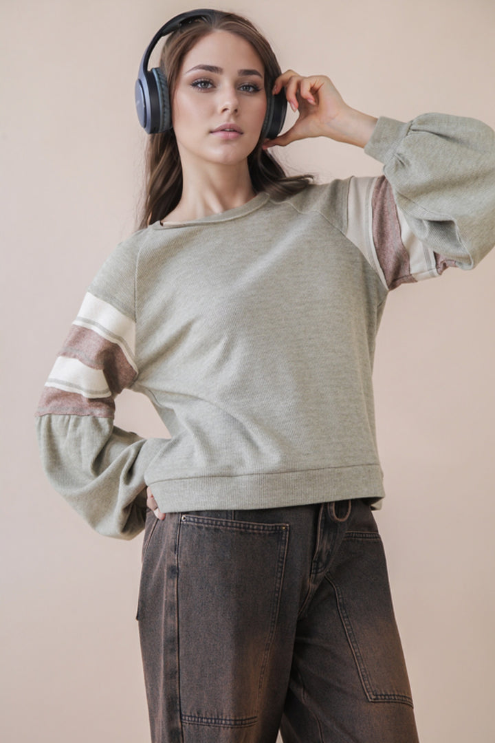 Olive Hues  Pullover Cozy Top
