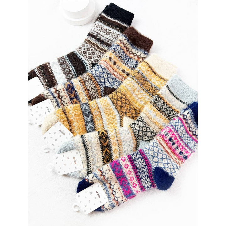 Vintage Winter Warm Mixed Pattern Socks