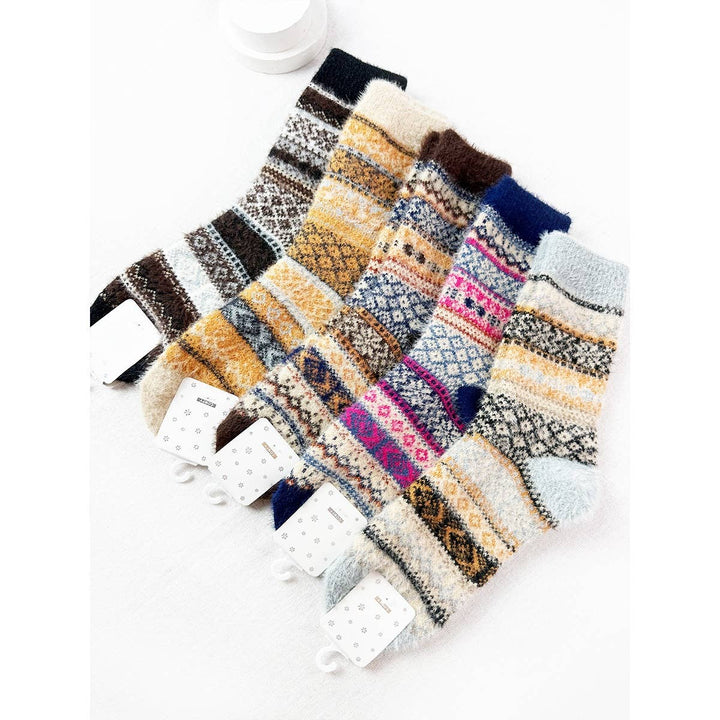 Vintage Winter Warm Mixed Pattern Socks