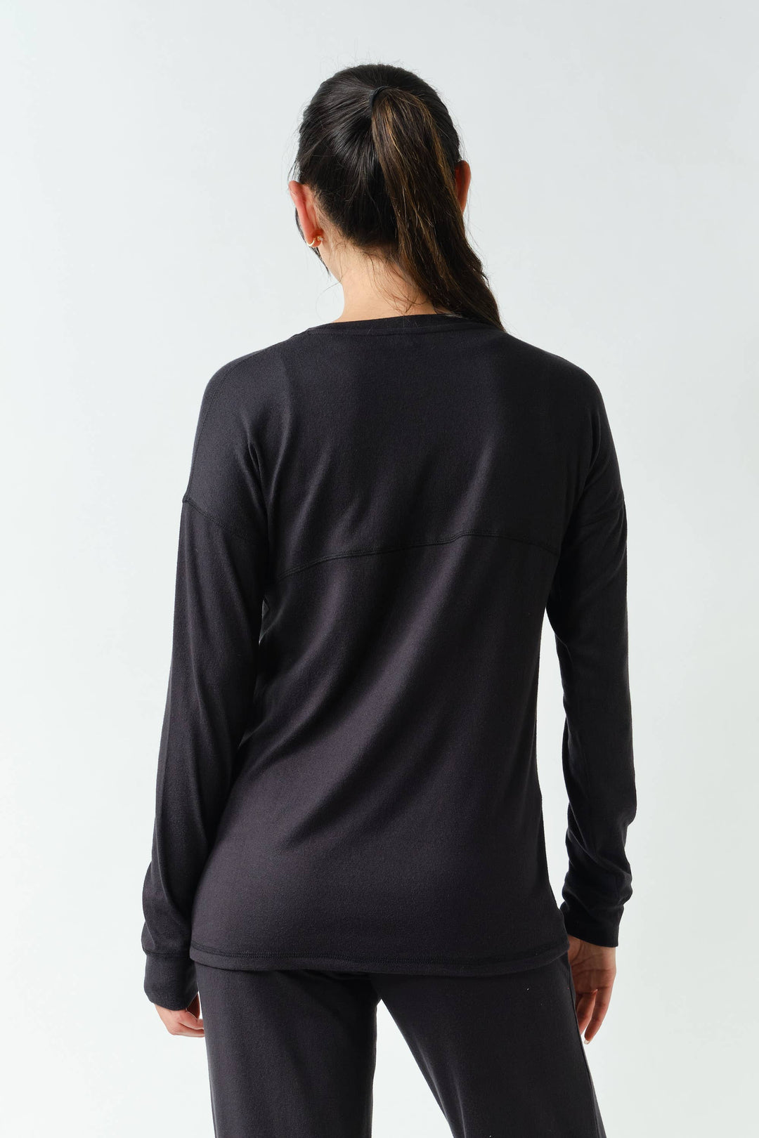Brushed Crew Neck Long Sleeve Top