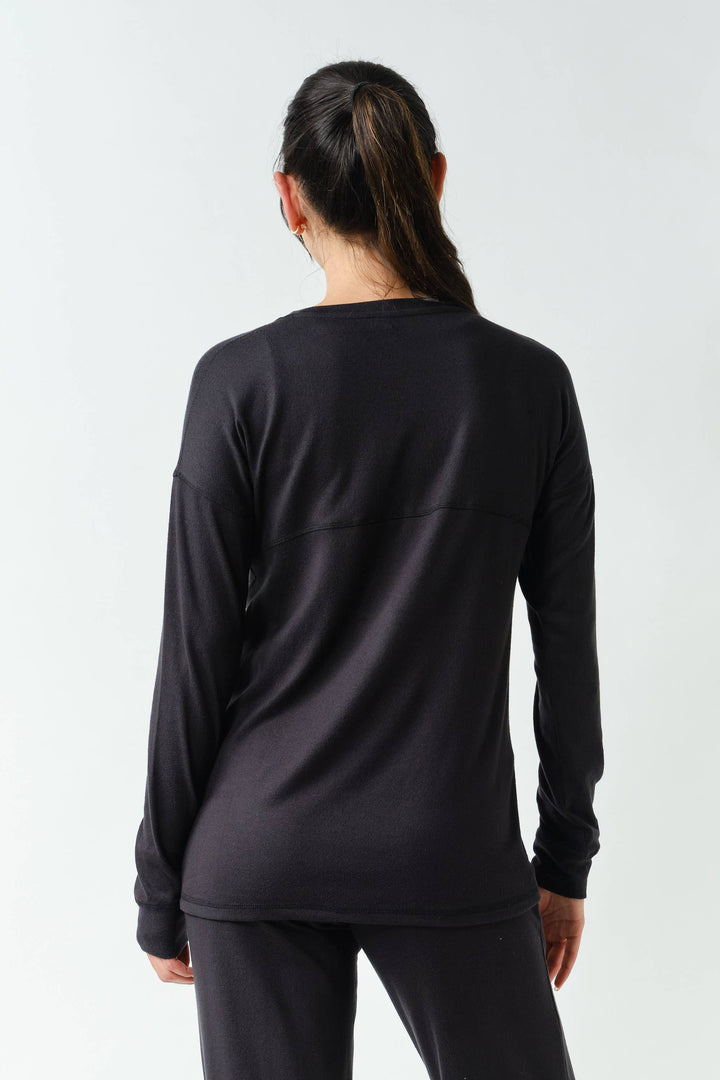 Brushed Crew Neck Long Sleeve Top