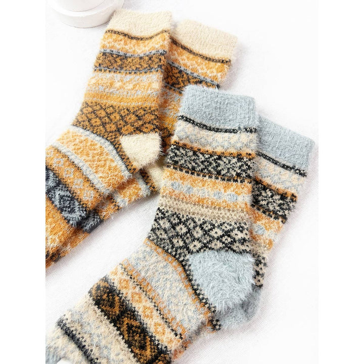Vintage Winter Warm Mixed Pattern Socks