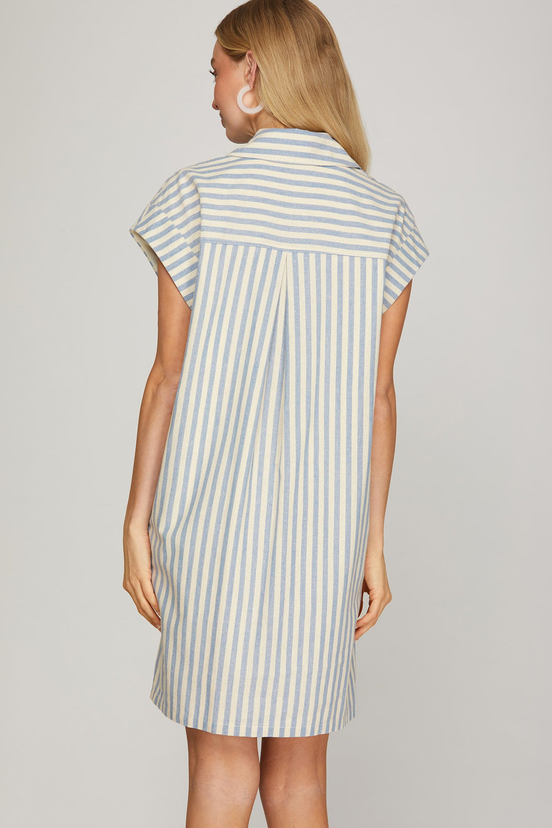 So True Light Blue Striped Dress