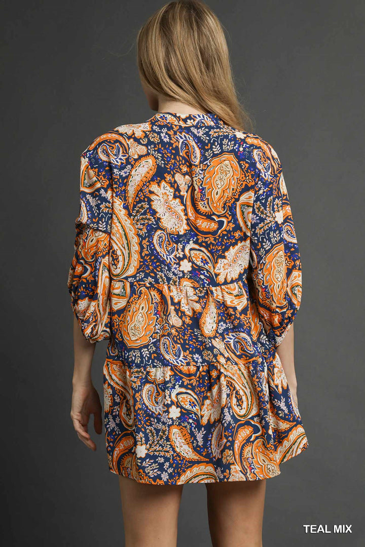 Wanna Hold You Teal Paisley Top