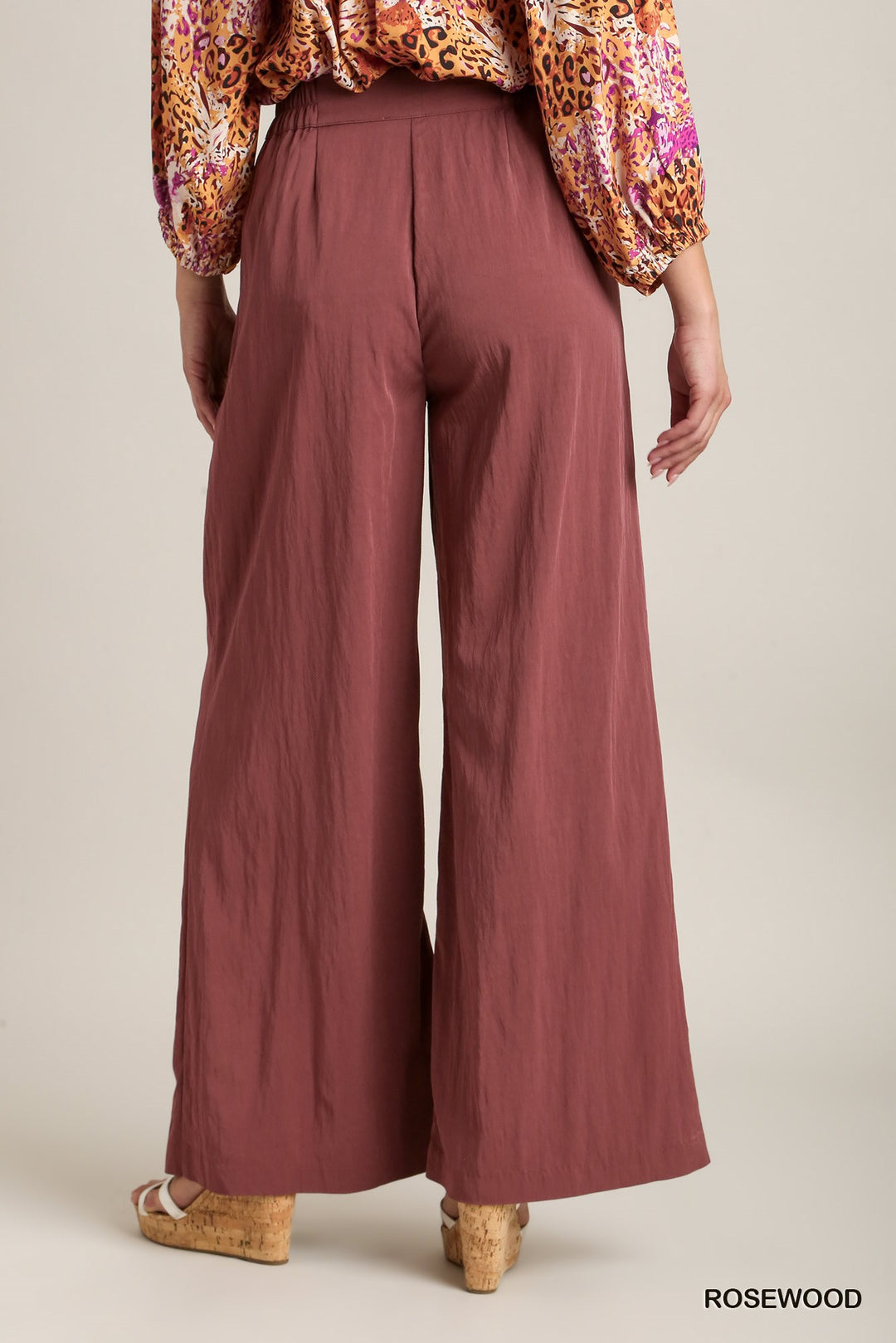 Easy Does It Trouser Pants with Elastic Waist Band in Mauve