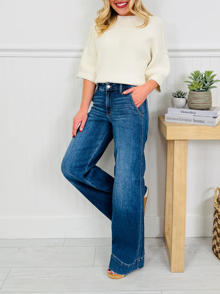 Solene High Rise Retro Wide Trouser Jeans by Judy Blue
