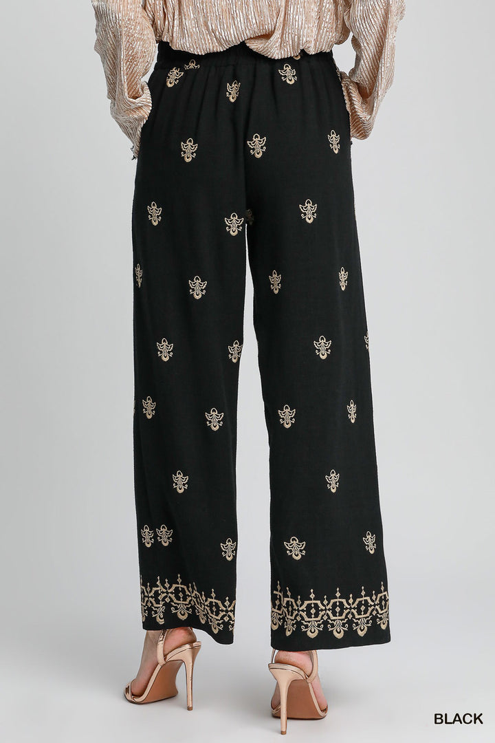 That's So You Linen Blend Wide Leg Pants in Black