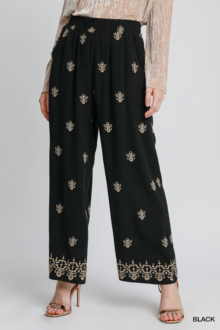 That's So You Linen Blend Wide Leg Pants in Black