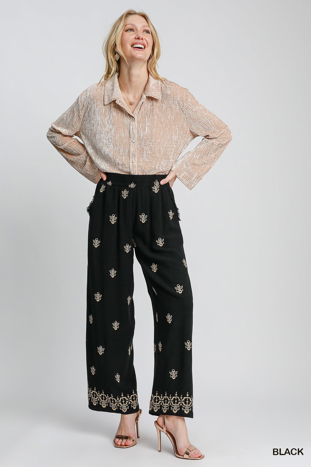 That's So You Linen Blend Wide Leg Pants in Black