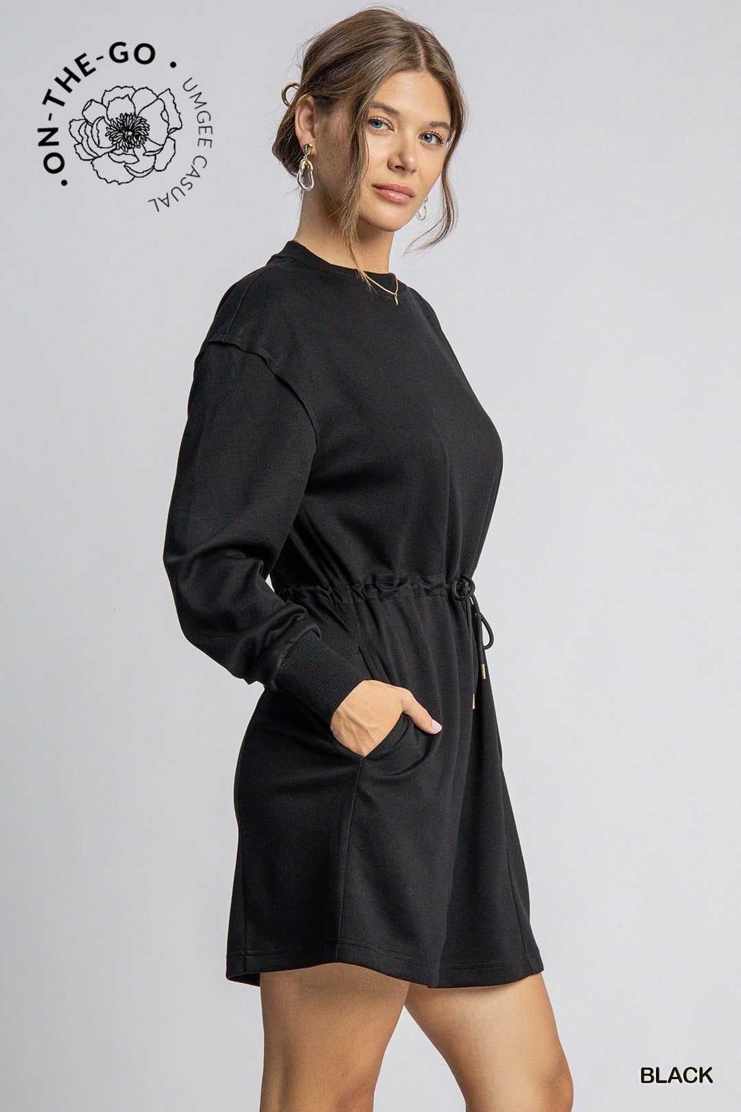 Caught My Eye Soft Mini Dress in Black