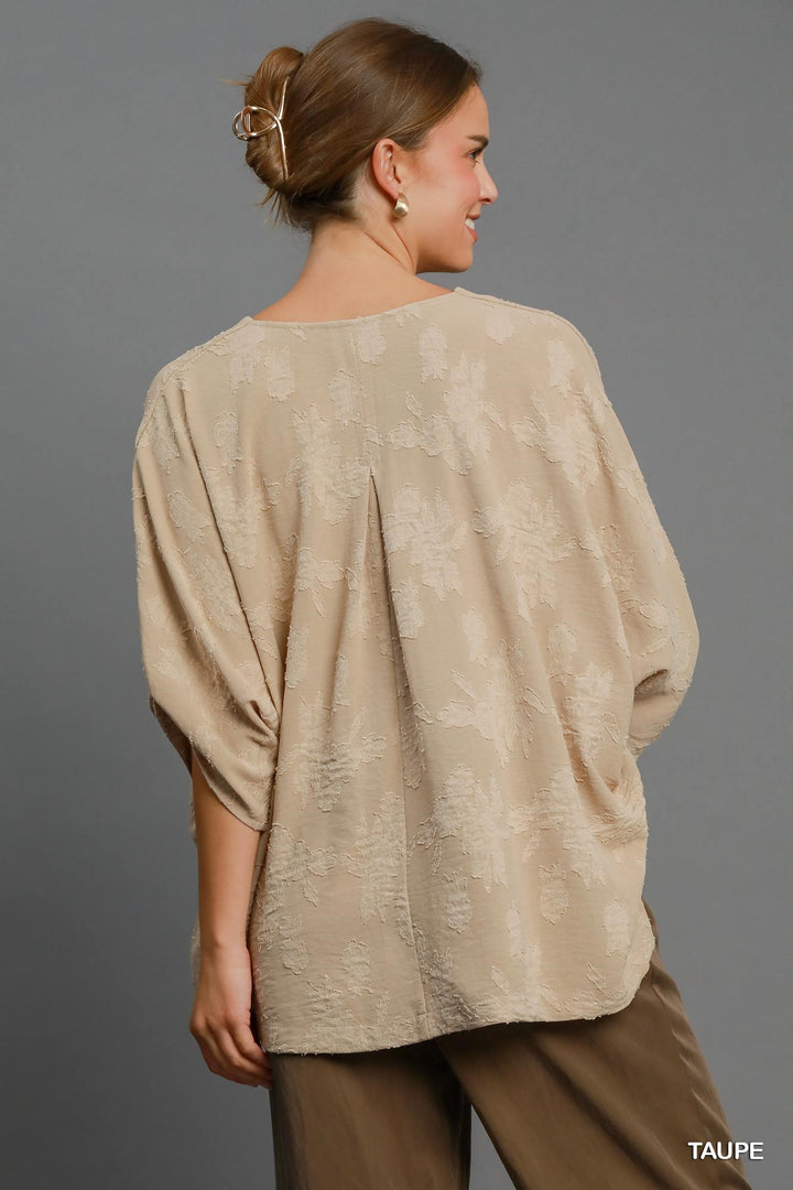 Truth Charm Floral Burnout Top in Beige