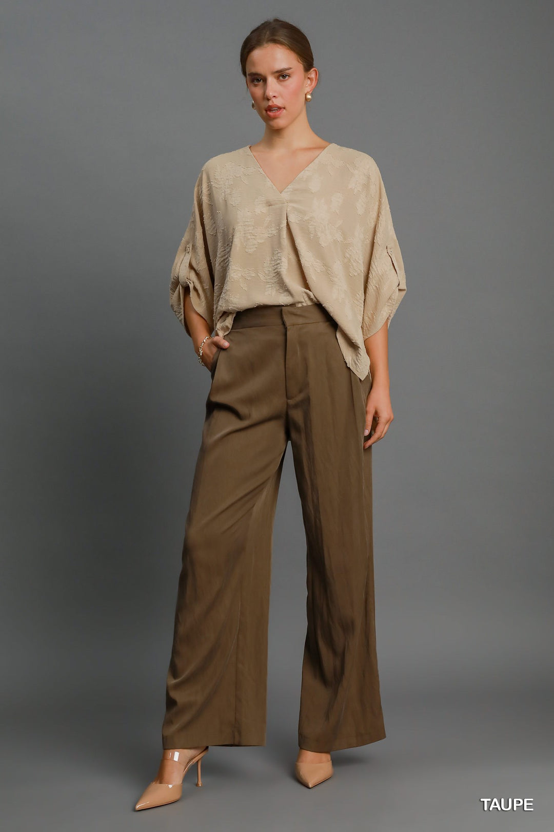 Truth Charm Floral Burnout Top in Beige