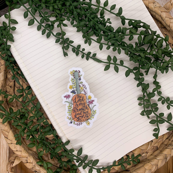 The Lord Is My Strength, Clear Vinyl , Sticker, 3x3 inch