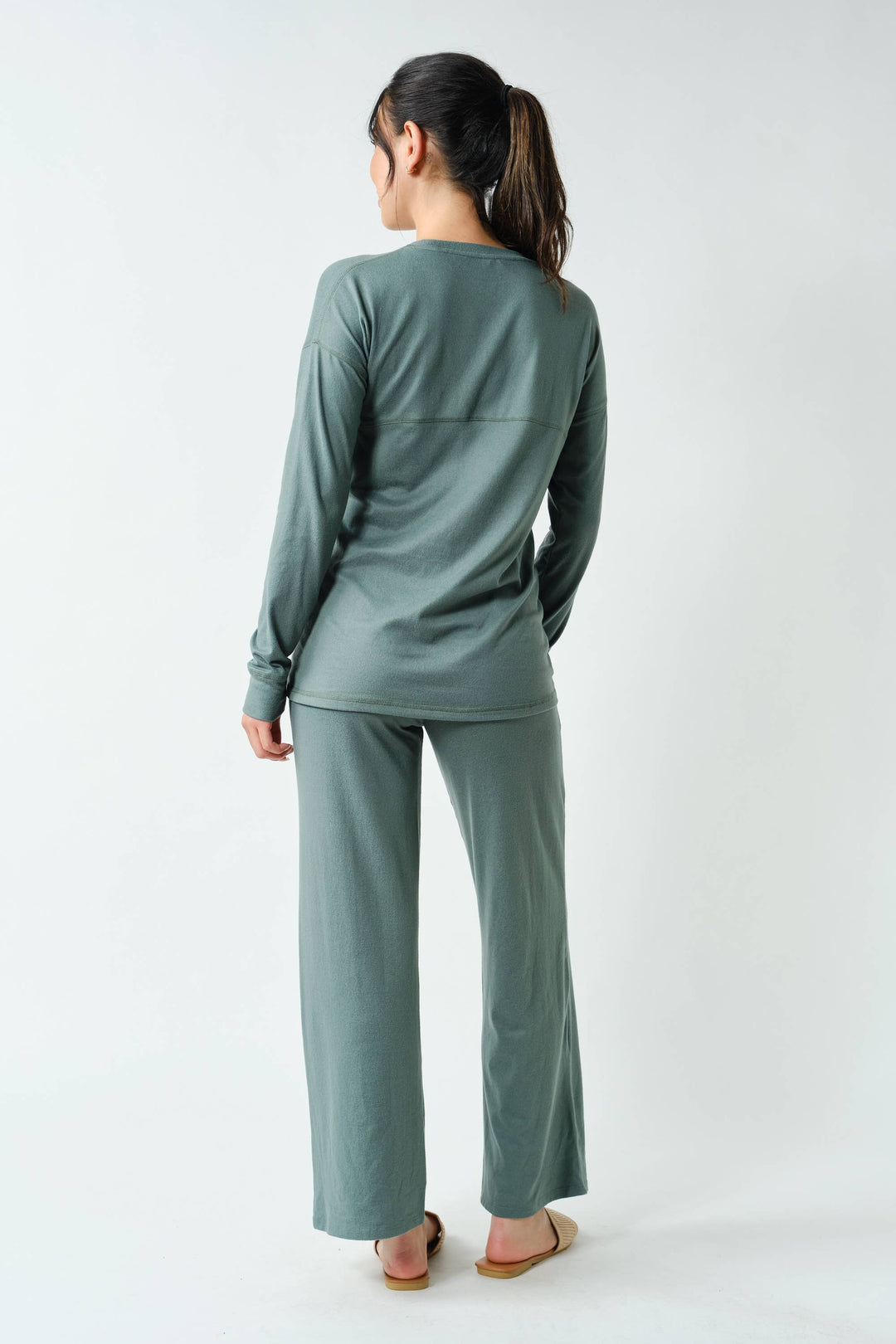 Brushed Crew Neck Long Sleeve Top