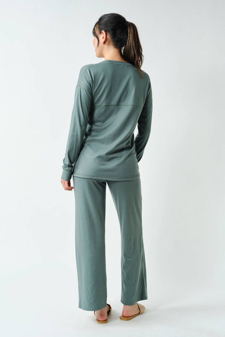Brushed Crew Neck Long Sleeve Top