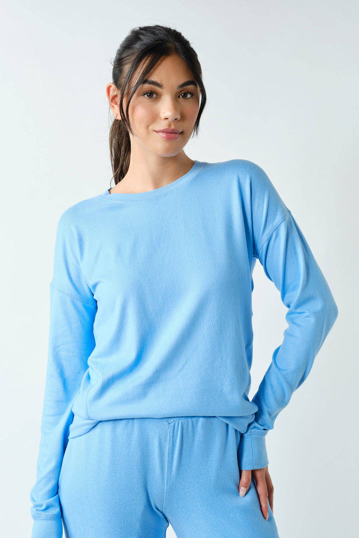 Brushed Crew Neck Long Sleeve Top