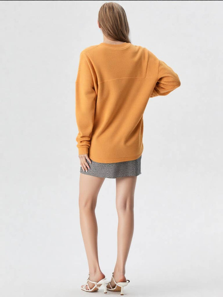 NT11310-Oversized Solid Color Comfy Knit Top