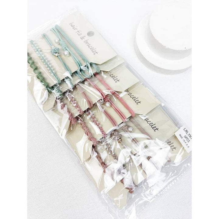 Boho Inspired Pearl Detail Hair Tie Bracelets