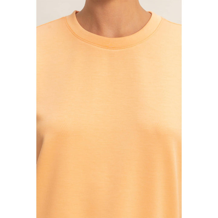 Crew Neck Short Dolman Sleeve Top