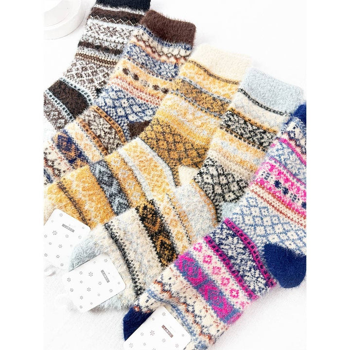 Vintage Winter Warm Mixed Pattern Socks