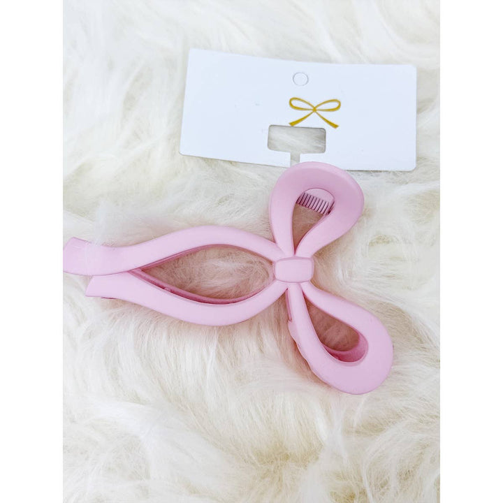 Assorted Pink and Taupe Shades of Bow Clip