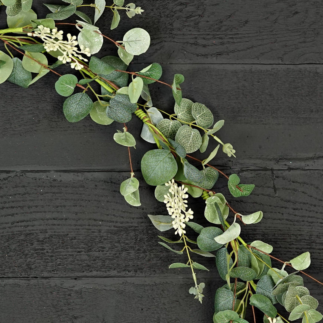 27521-5ft Garland-Seeded Silver Dollar