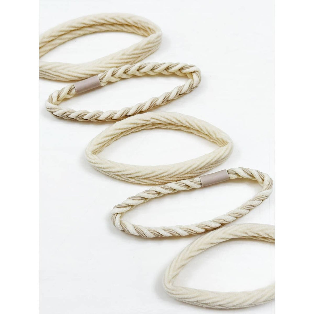 Plain and  Braided Mixed Elastic Stretch Hair Ties