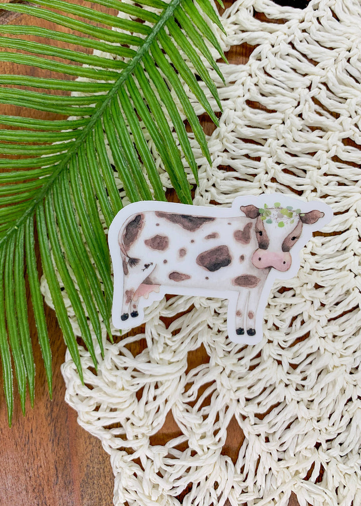 Cow, Clear Vinyl, Sticker, 3x3 inch
