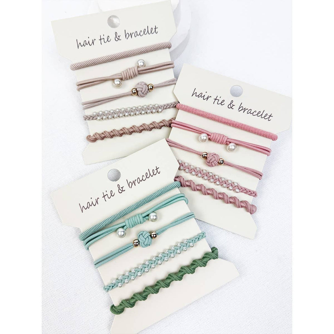 Boho Inspired Pearl Detail Hair Tie Bracelets