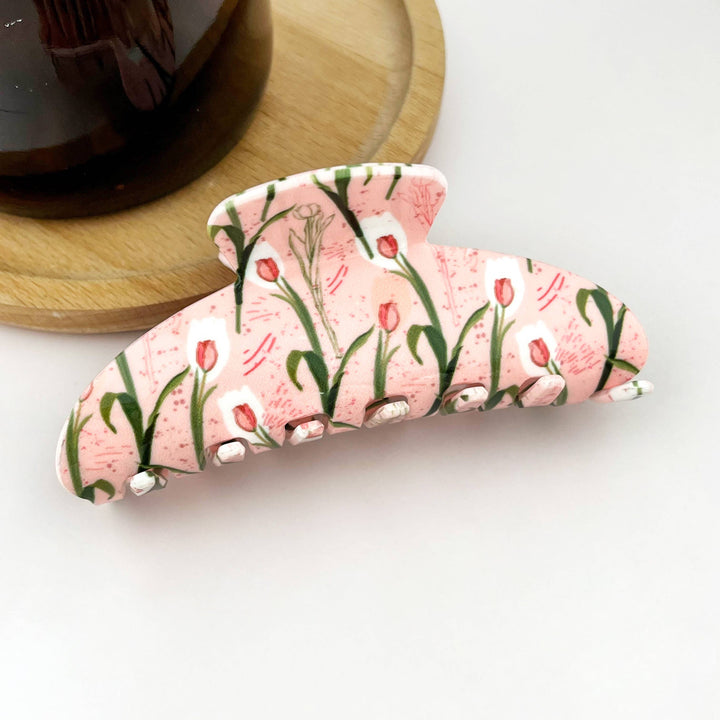 Spring Tulip Flower Hair Claw Clip