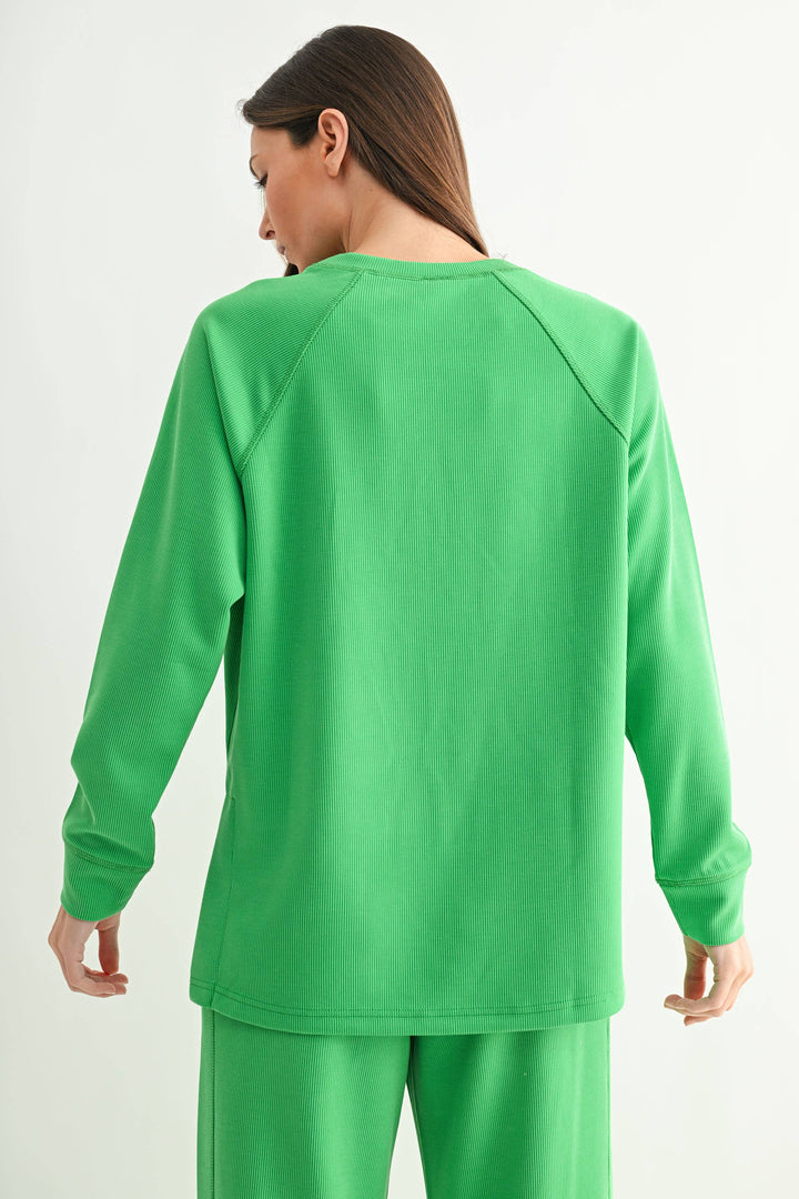 Luxe Sand Wash Rib Raglan Tee