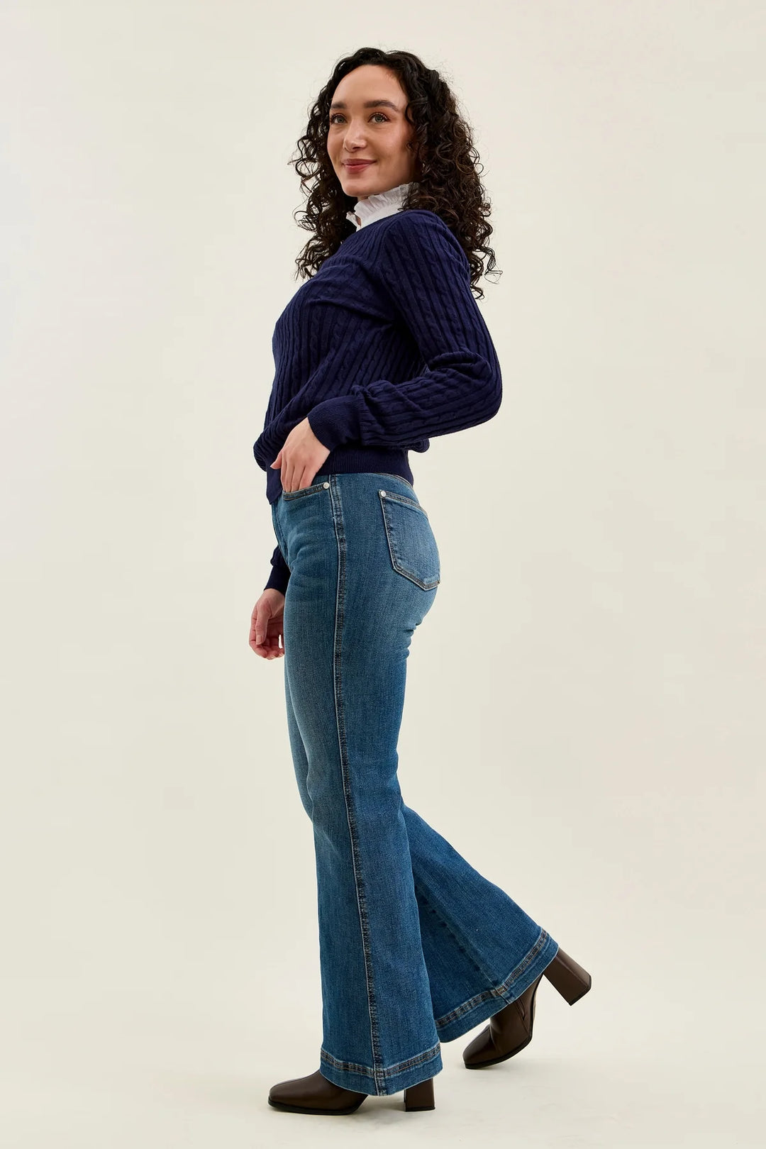 Anica High Rise Petite Tummy Control Flare by Judy Blue