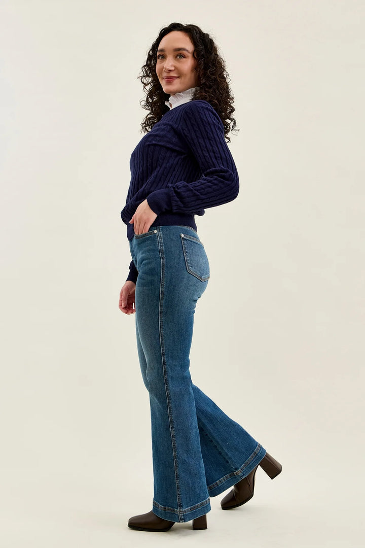Anica High Rise Petite Tummy Control Flare by Judy Blue