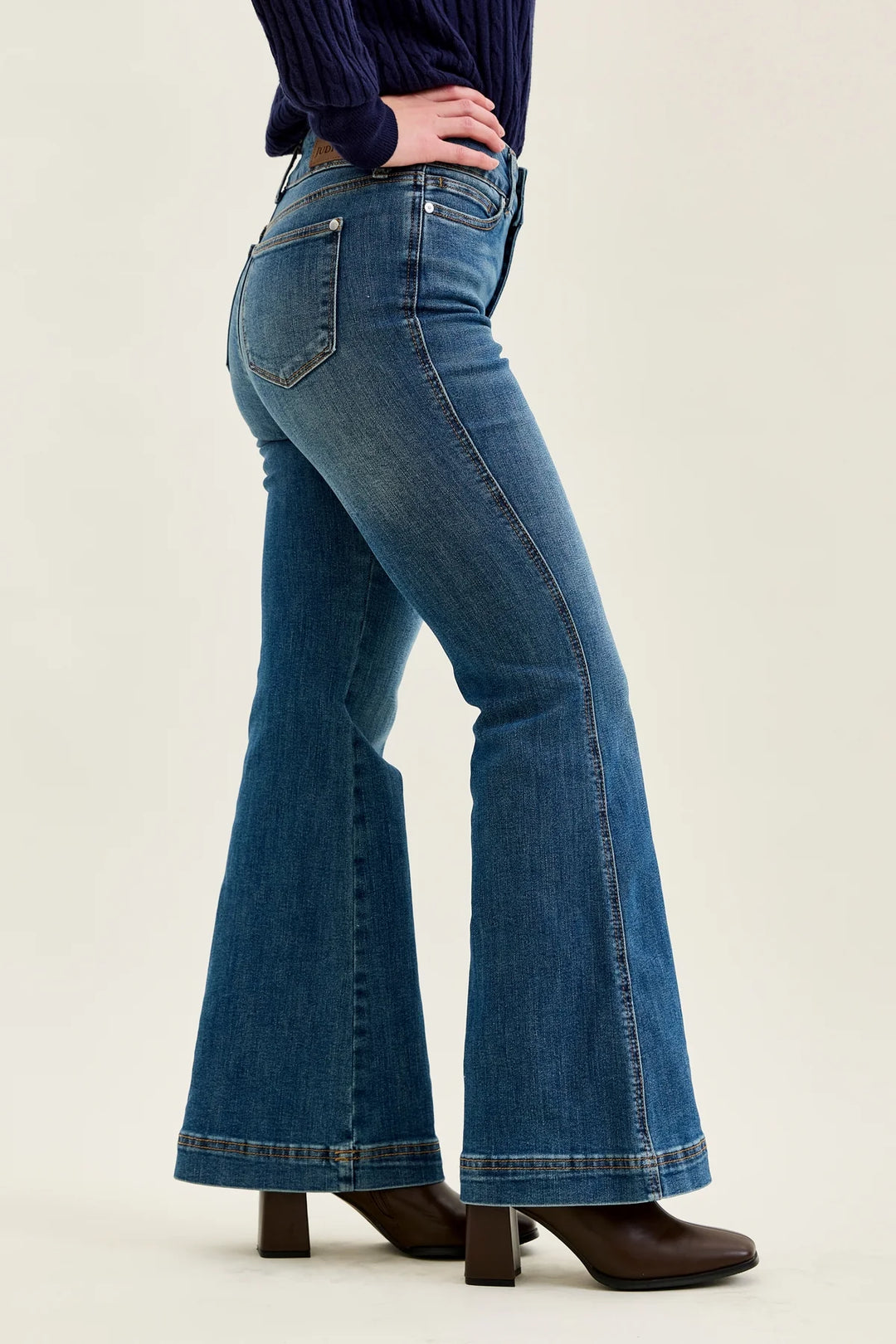 Anica High Rise Petite Tummy Control Flare by Judy Blue