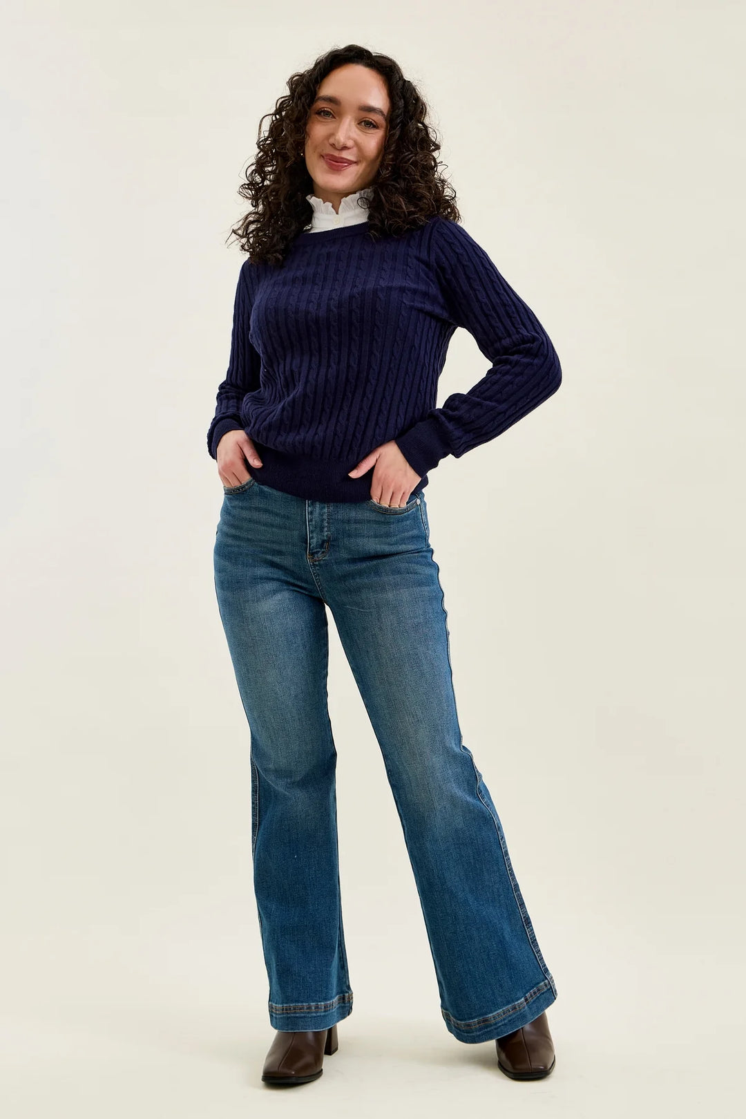 Anica High Rise Petite Tummy Control Flare by Judy Blue