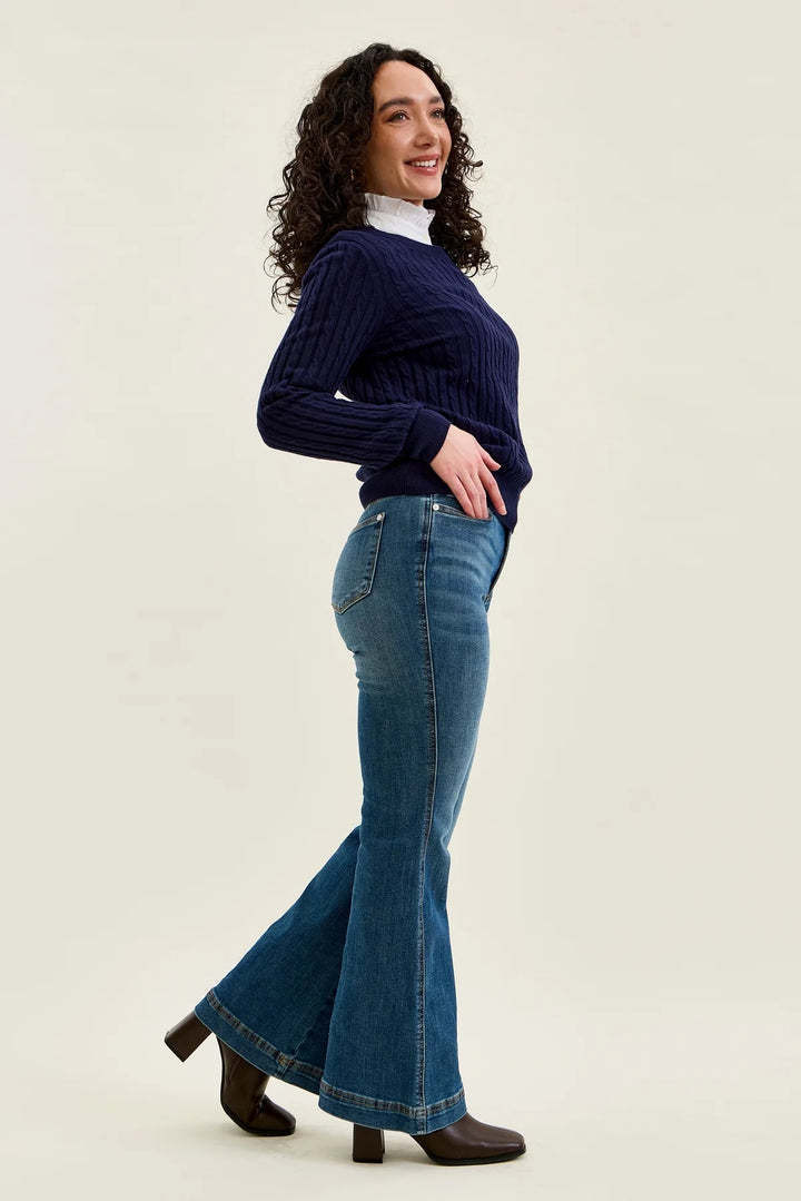 Anica High Rise Petite Tummy Control Flare by Judy Blue